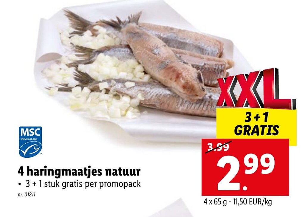 Lidl 4 Haringmaatjes Natuur aanbieding