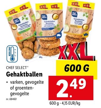 Lidl Chef Select Gehaktballen 600g aanbieding
