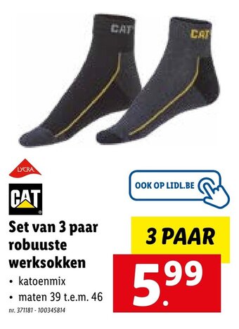 Lidl CAT Set van 3 Paar Robuuste Werksokken aanbieding