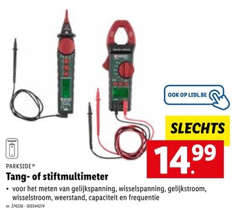 Lidl Parkside Tang- of Stiftmultimeter aanbieding