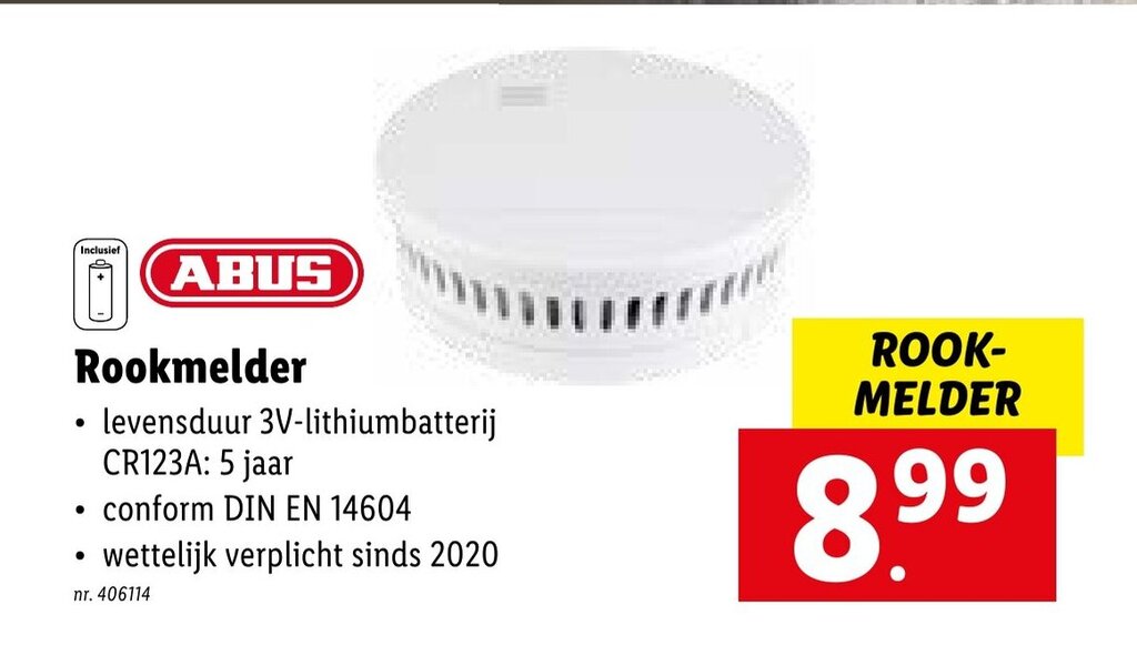 Lidl Abus Rookmelder aanbieding