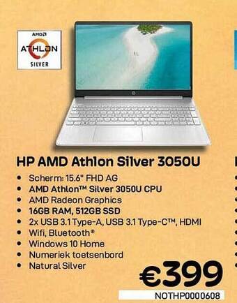 CompuDeals Hp amd athlon silver 3050u aanbieding