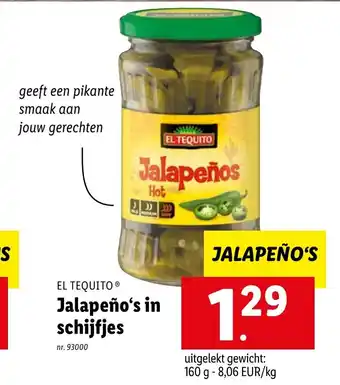 El Tequito Jalapenos on Schijfjes