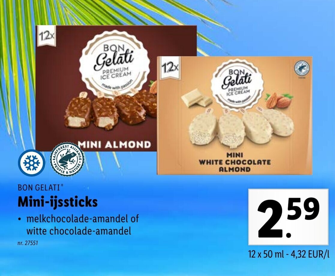 Bon Gelati MiniIjssticks promotie bij Lidl