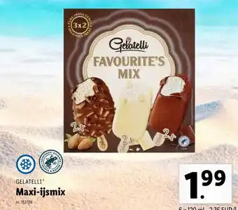 Lidl Gelatelli Maxi- IJsmix aanbieding
