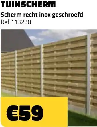 Bouwcenter Frans Vlaeminck Tuinscherm Scherm recht inox geschroefd aanbieding