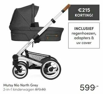 Baby & Tiener Mutsy nio north grey 2-in-1 kinderwagen aanbieding