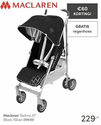 Baby & Tiener Maclaren techno xt black -silver aanbieding