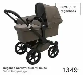 Baby & Tiener Bugaboo donkey3 mineral taupe 3-in-1 kinderwagen aanbieding