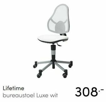 Baby & Tiener Lifetime bureaustoel luxe wit aanbieding