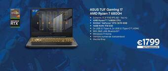 CompuDeals Asus tuf gaming 17 amd ryzen 7 6800h aanbieding