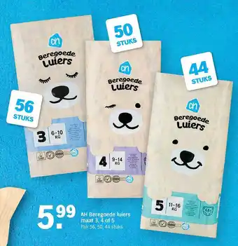 Albert Heijn Ah Beregoede Luiers Maat 3, 4 Of 5 aanbieding