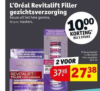Kruidvat L'oréal revitalift filler gezichtsverzorging aanbieding