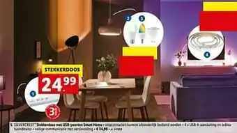 Lidl Stekkerdoos met usb-poorten smart home aanbieding