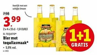 Lidl Bier met tequilasmaak aanbieding