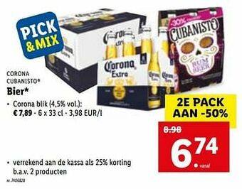 Lidl Bier corona blik aanbieding