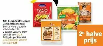 Albert Heijn La morena tortilla volkoren burrito aanbieding