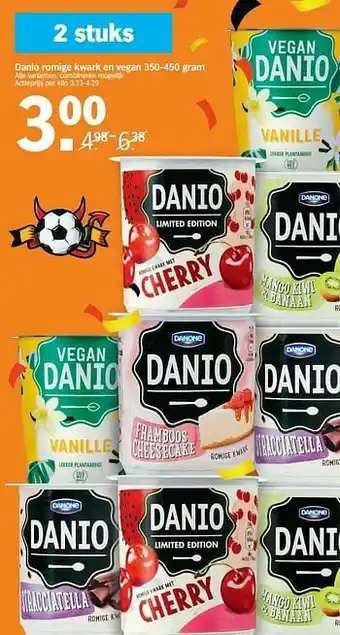 Albert Heijn Danio romige kwark en vegan aanbieding