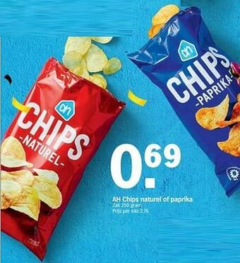Albert Heijn Ah chips naturel of paprika aanbieding