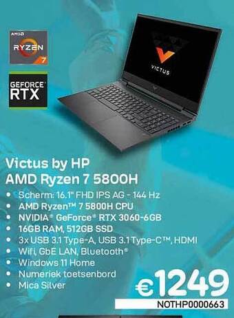 CompuDeals Victus by hp amd ryzen 7 5800h aanbieding