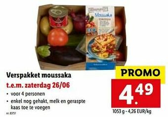 Lidl Verspakket moussaka aanbieding