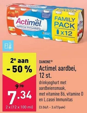 ALDI Actimel aardbei aanbieding