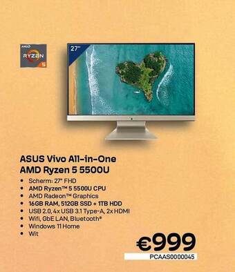 CompuDeals Asus vivo all-in-one amd ryzen 5 5500u aanbieding