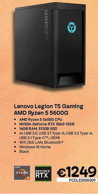 CompuDeals Lenovo legion t5 gaming amd ryzen 5 5600g aanbieding