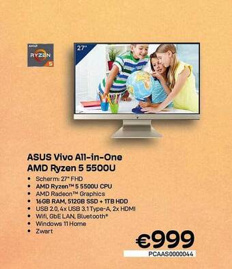 CompuDeals Asus vivo all-in-one amd ryzen 5 5500u aanbieding