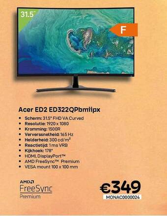 CompuDeals Acer ed2 ed322qpbmiipx aanbieding