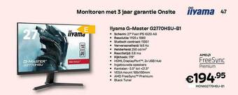 CompuDeals Iiyama g-master g2770hsu-b1 aanbieding