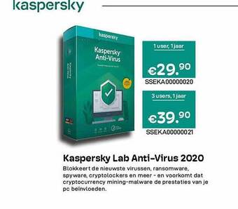 CompuDeals Kaspersky lab anti-virus 2020 aanbieding