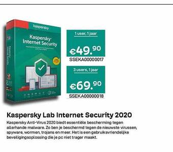 CompuDeals Kaspersky lab internet security 2020 aanbieding
