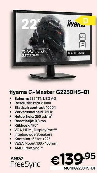 CompuDeals Iiyama g-master g2230hs-b1 aanbieding