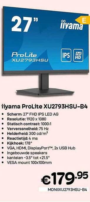 CompuDeals Iiyama prolite xu2793hsu-b4 aanbieding