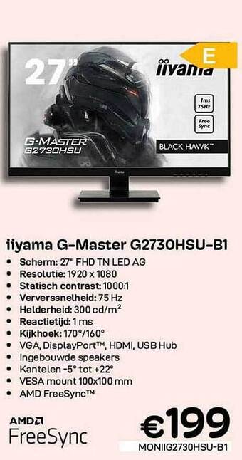 CompuDeals Iiyama g-master g2730hsu-b1 aanbieding