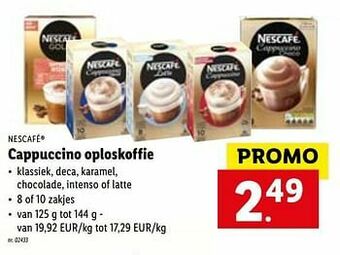 Lidl Cappuccino oploskoffie aanbieding