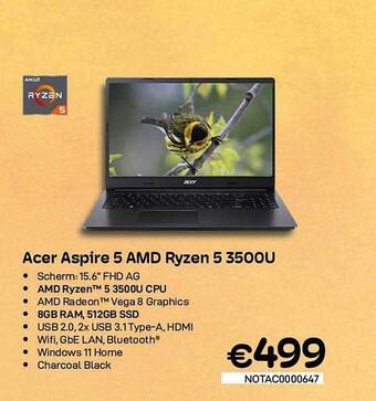 CompuDeals Acer aspire 5 amd ryzen 5 350ou aanbieding