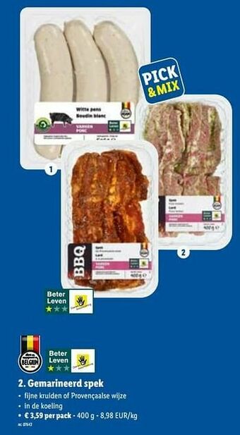 Lidl Gemarineerd spek aanbieding