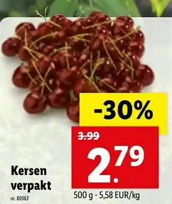 Lidl Kersen verpakt aanbieding