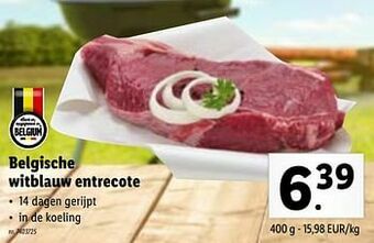 Lidl Belgische witblauw entrecote aanbieding
