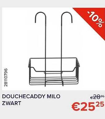 Euroshop Douchecaddy milo zwart aanbieding