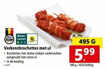 Varkensbrochettes met ui