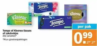 Tempo of kleenex tissues of zakdoekjes