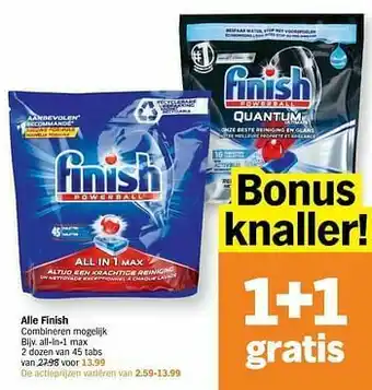 Albert Heijn Alle finish all-in-1 max aanbieding