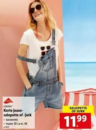 Lidl Korte jeanssalopette of -jurk aanbieding
