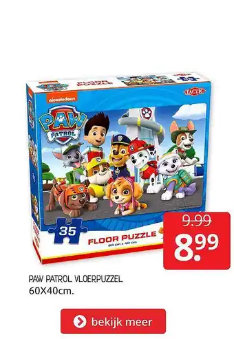 Boekenvoordeel Paw Patrol Vloerpuzzel 60x40 Cm aanbieding