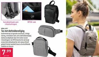 ALDI Tas met diefstalbeveiliging aanbieding