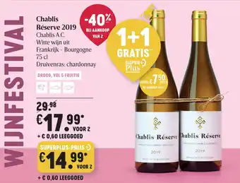 Delhaize Chablis Réserve 2019 aanbieding