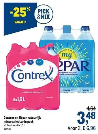 Contrex en hépar natuurlijk mineraalwater